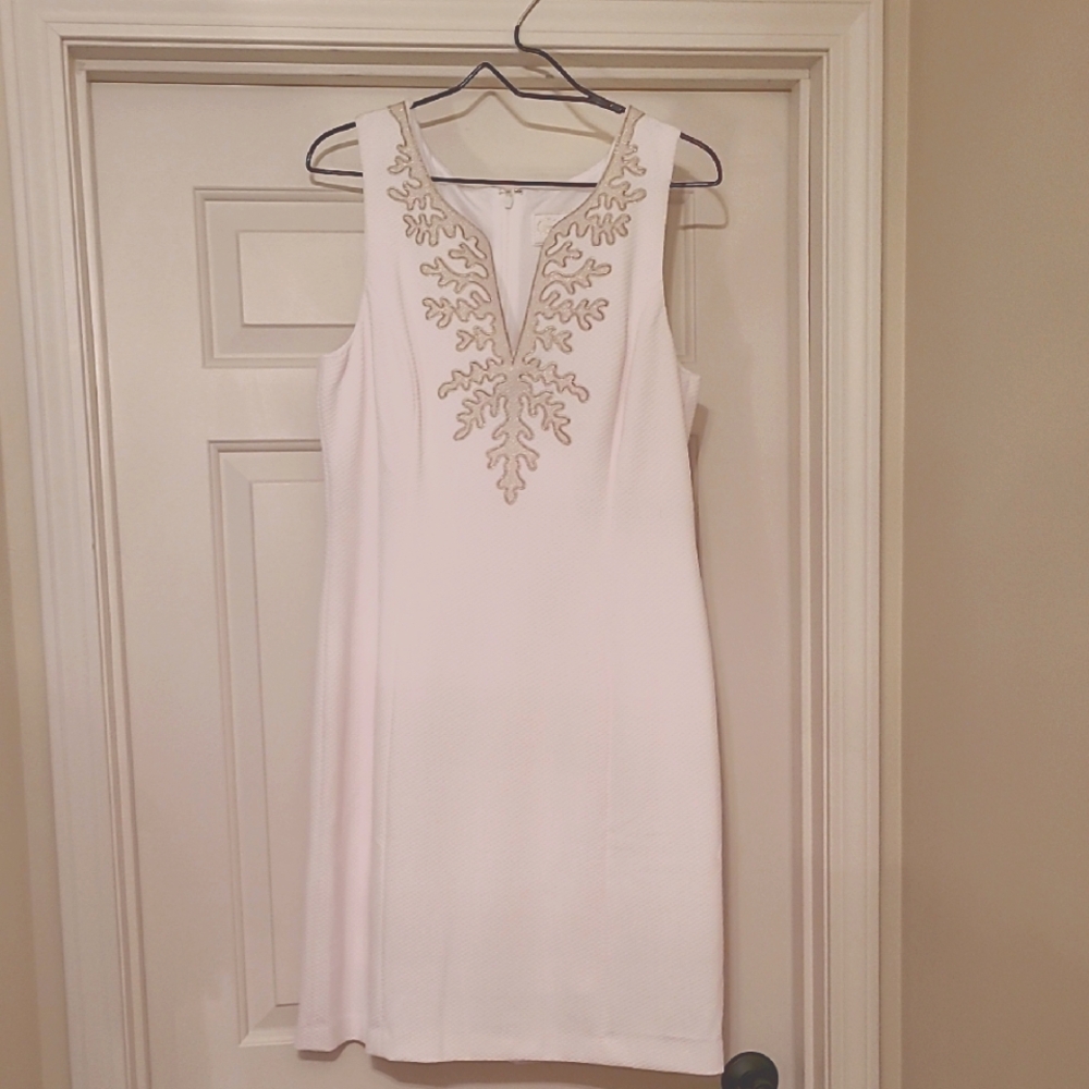 🤍 NWT Pappagallo White Amaya Sheath Dress 10